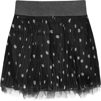 PLISOWANA SPÓDNICA MINI W GROSZKI CZARNO-SZARA (380ART)