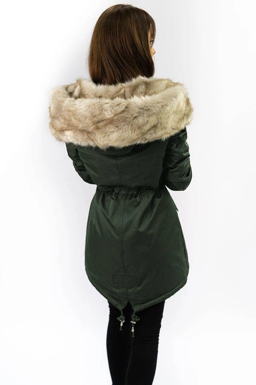 DAMSKA KURTKA ZIMOWA TYPU PARKA ARMY (B2648)