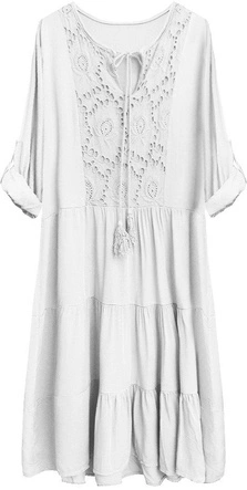 SUKIENKA OVERSIZE Z HAFTEM BIAŁA (308ART)