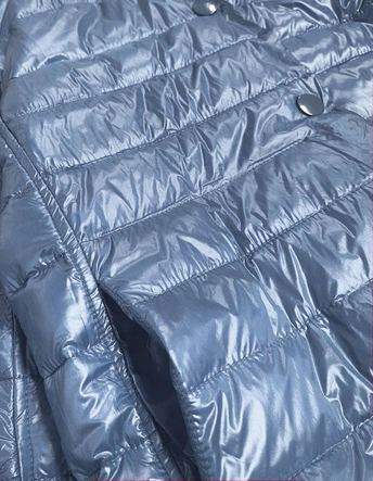 DWUSTRONNA KURTKA DAMSKA Z RĘKAWEM 3/4 NIEBIESKA (6103)