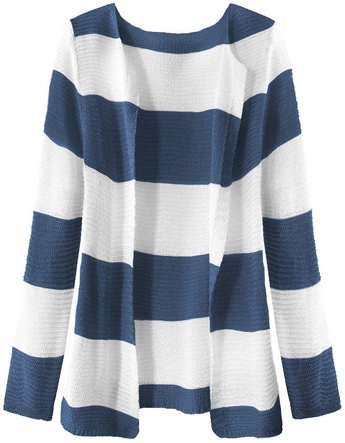 AŻUROWA NARZUTKA W PASY BIAŁO-NIEBIESKA (231ART)