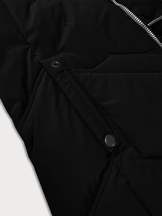 Kurtka zimowa damska plus size z kapturem S'west czarna (B8300-1)