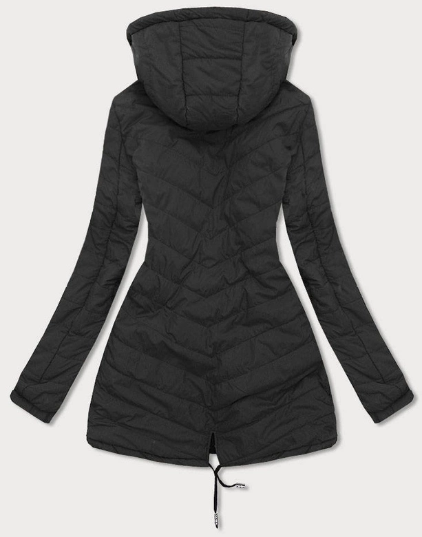 Dwustronna kurtka parka damska czarno-czerwona (w656big)