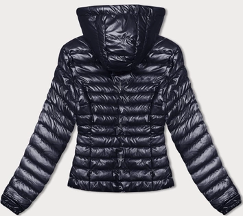 Pikowana kurtka damska z kapturem granatowa (16M9106-215)