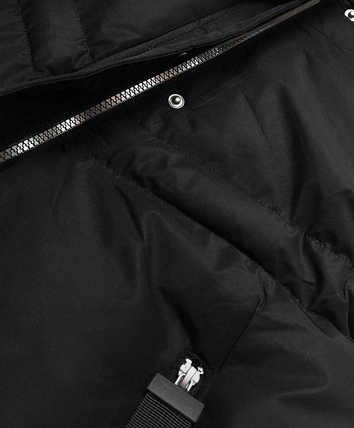 Damska kurtka zimowa z kapturem czarna (5m738-392)