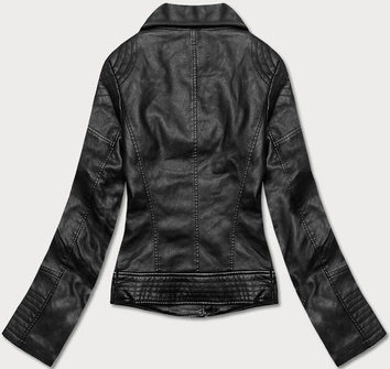 Damska kurtka z ekoskóry czarna (11Z8030)
