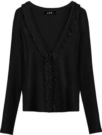 SWETEREK Z FALBANĄ CZARNY (1522)