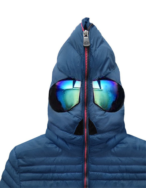 KURTKA DAMSKA ZIMOWA Z GOGLAMI GRANATOWA (CX582W)