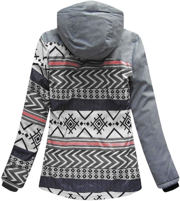 KURTKA ZIMOWA Z MEMBRANĄ SZARO-BIAŁA (W188)