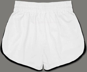 Damskie szorty z kontrastową lamówką białe (8K208-1)