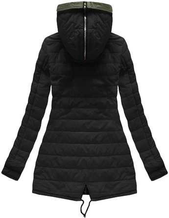 DWUSTRONNA KURTKA Z KAPTUREM KHAKI (XW622X)