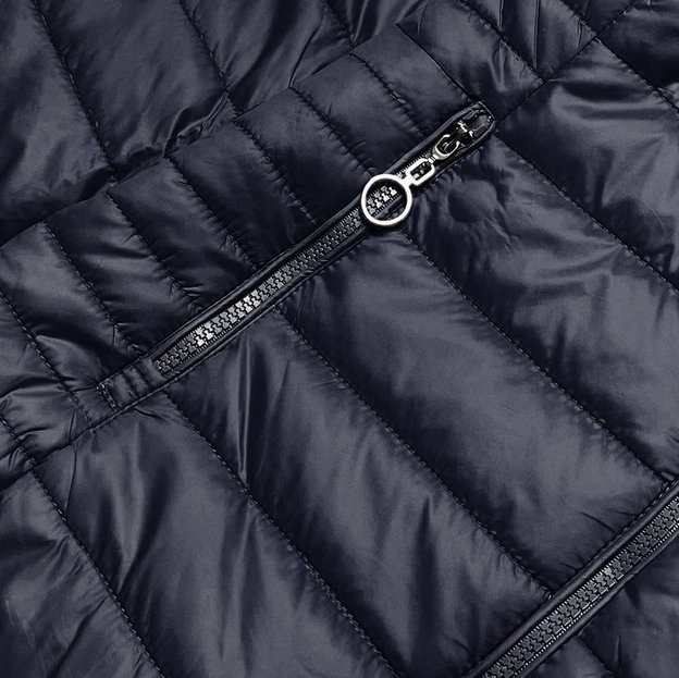 Cienka kurtka damska ze stójką granatowa (bh-2006)