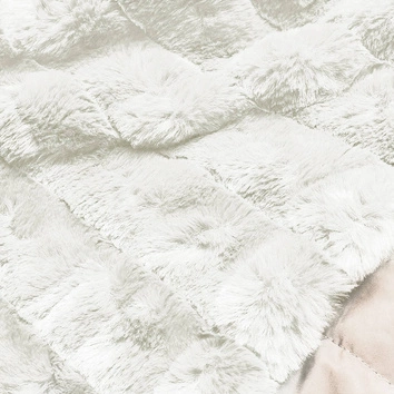 LEKKA KURTKA ZIMOWA DAMSKA FUTRO 2 W 1 ECRU (39039)