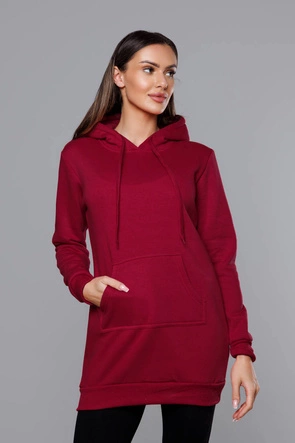 Damska bluza kangurka bordowa (YS10003-21)