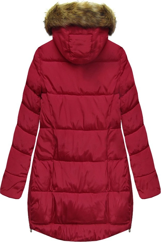 PIKOWANA KURTKA Z KAPTUREM CZERWONA (859)