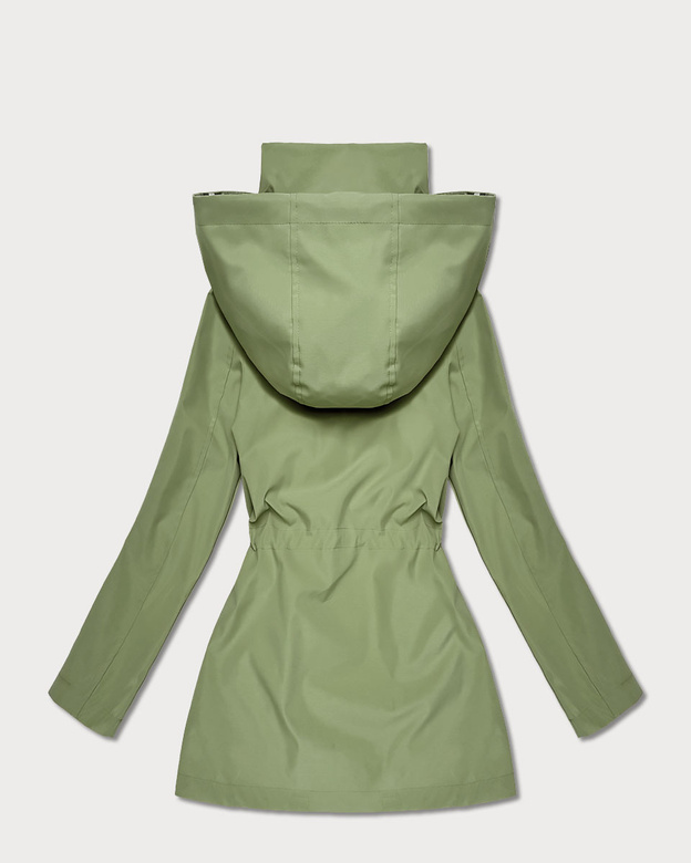 Damska kurtka z wykończeniem w kratkę Goodlookin khaki (KK60411-3#)