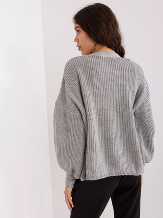 Dwuczęściowy komplet top + sweter szary (8019)