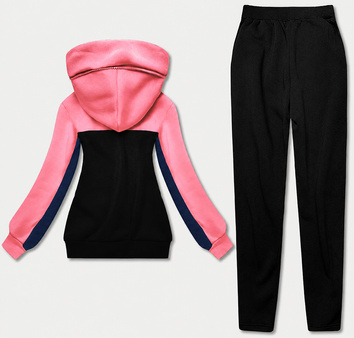Dres damski bluza + spodnie róż/granat/czarny (AMG808/1)