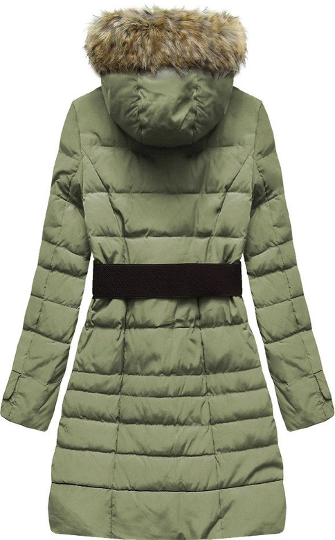 KURTKA Z KAPTUREM I PASKIEM KHAKI (418ART)