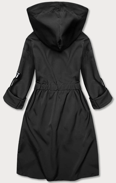 Cienka asymetryczna narzutka damska czarna (B8117-1)