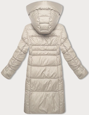 Zimowa kurtka damska z kontrastową podszewką Glakate ecru (LU-238152#)