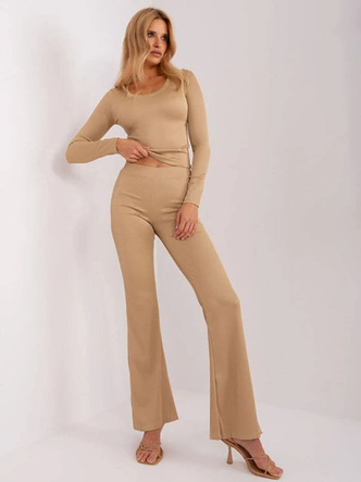 2-częściowy komplet w prążki camel (779)