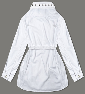 Jeansowa kurtka damska oversize biała (M6959)
