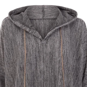 SWETER Z RZEMYKIEM I PIÓRAMI GRAFITOWY (9230)