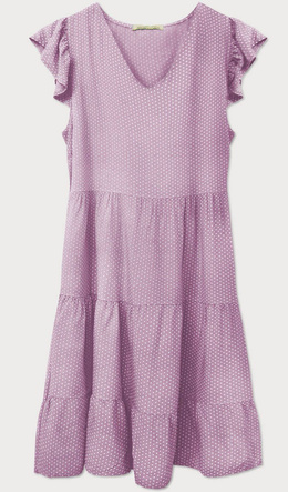 DELIKATNA SUKIENKA W GROSZKI LILAC (588ART)