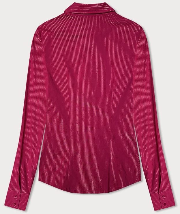 Koszula damska w srebrne paseczki ciemnoróżowa (AWT0111)