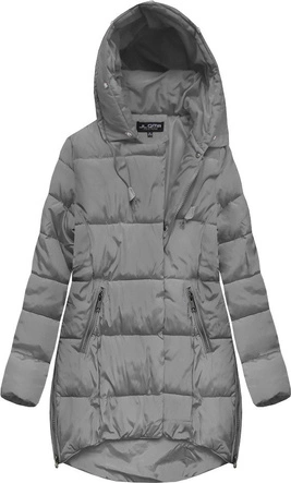 PIKOWANA KURTKA Z KAPTUREM SZARA (859)