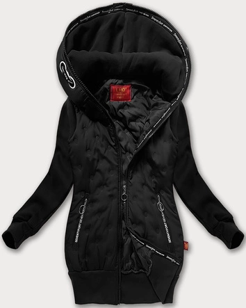 Damska bluzo-kurtka z kapturem LHD czarna (AMG-162A)