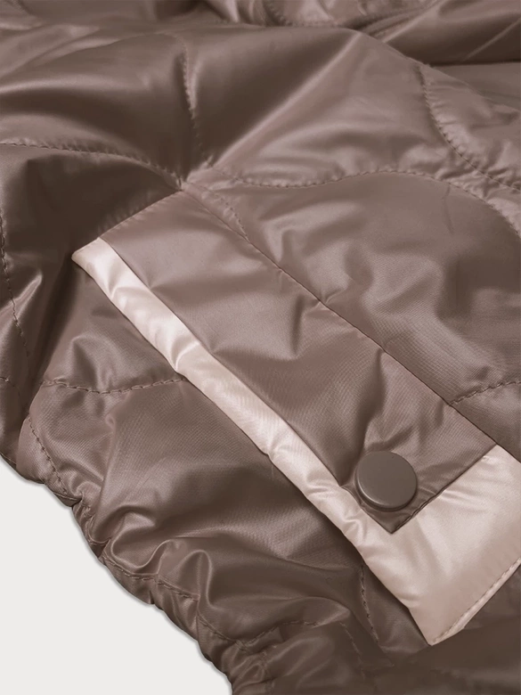 Kurtka damska z trokami ściągającymi po bokach S'West ciemny beż (B8235-101)