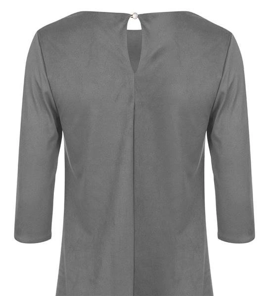 TRAPEZOWA SUKIENKA A'LA ZAMSZOWA SZARA (420)