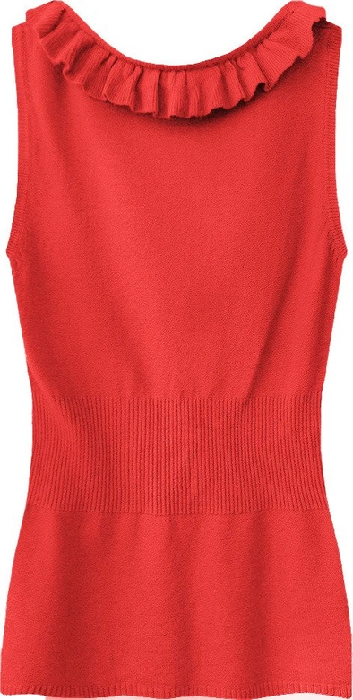 SWETERKOWA BLUZKA NA RAMIĄCZKACH CZERWONA (1526)