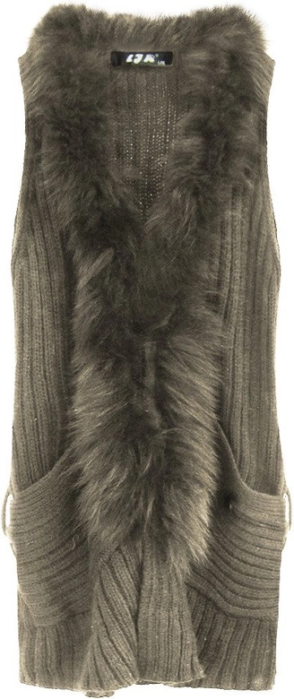 SWETERKOWA KAMIZELKA JASNOBRĄZOWA (1596)