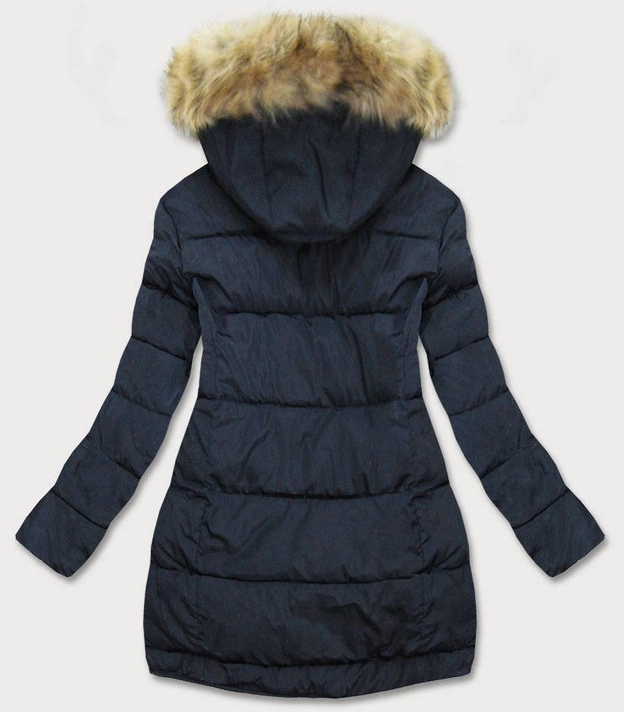 PIKOWANA KURTKA Z KAPTUREM GRANATOWA (859)