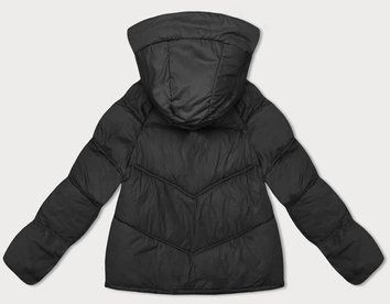 Luźna kurtka damska z kapturem czarna (8118)