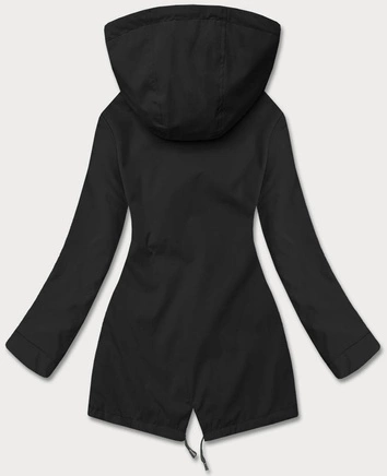 Cienka parka dwustronna damska army-czarna (16M9081-136)