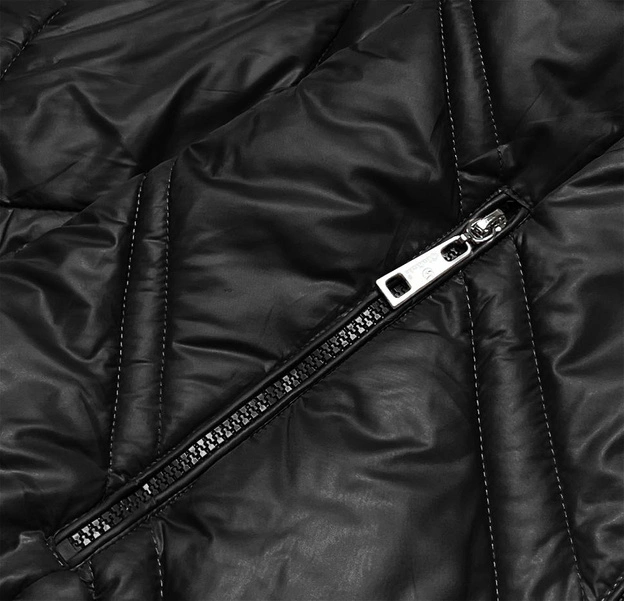 Pikowana kurtka damska czarna (H-97-2)