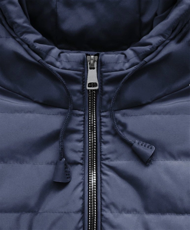 PIKOWANA KURTKA Z KAPTUREM GRANATOWA (759-1BIG)