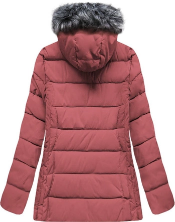 PIKOWANA DAMSKA KURTKA ZIMOWA Z KAPTUREM RÓŻOWA (XB9503X)