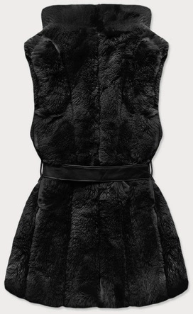 Kamizelka ze sztucznego futra czarna (br9598-1)