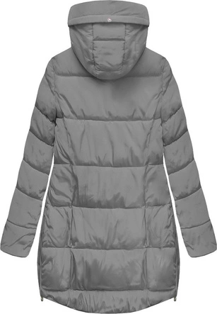 PIKOWANA KURTKA Z KAPTUREM SZARA (859)
