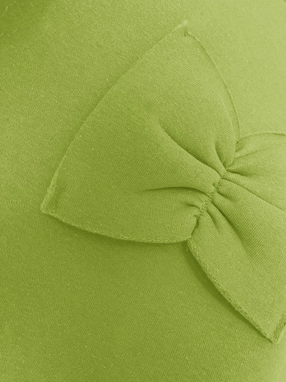 Ciepła bluza damska z kokardkami limonka (23999)