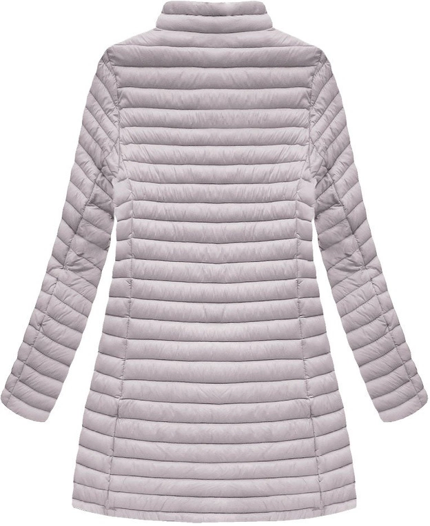 PIKOWANA KURTKA Z KAPTUREM JASNOSZARA (7470-PLUS)