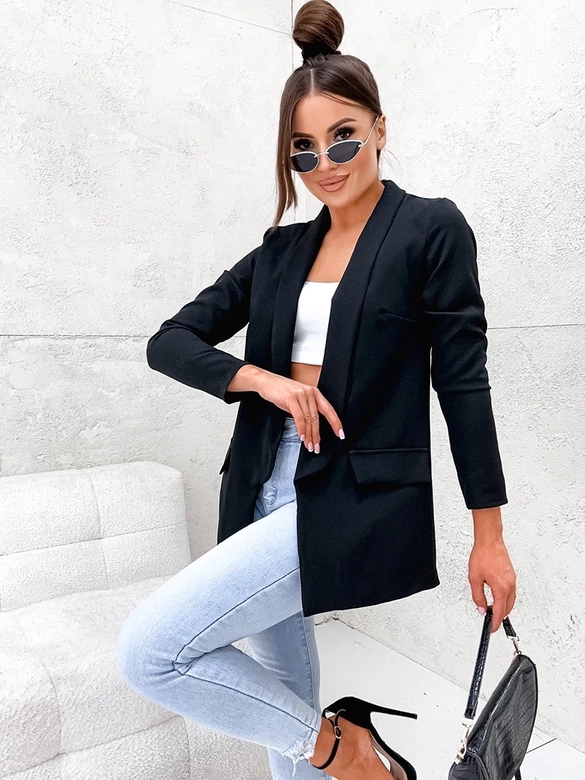 Klasyczna marynarka damska czarna (8259)