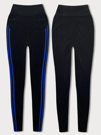 LEGGINSY DAMSKIE Z LAMPASAMI CZARNO-NIEBIESKIE (TS202-37)