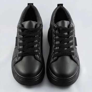 DAMSKIE SNEAKERSY SZNUROWANE CZARNE (C1029)