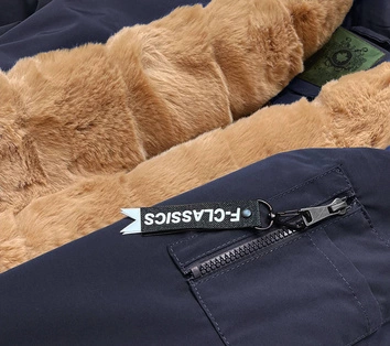 Damska parka zimowa granatowa (CAN-588BIG)